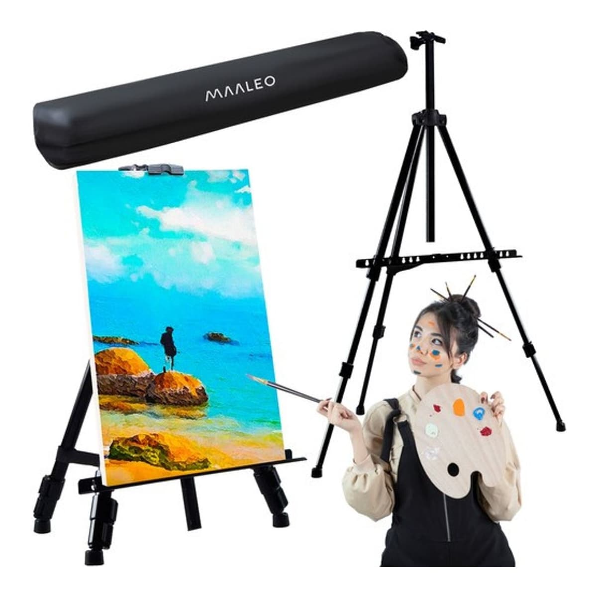 Målarstalv i metall, justerbar 77-160 cm