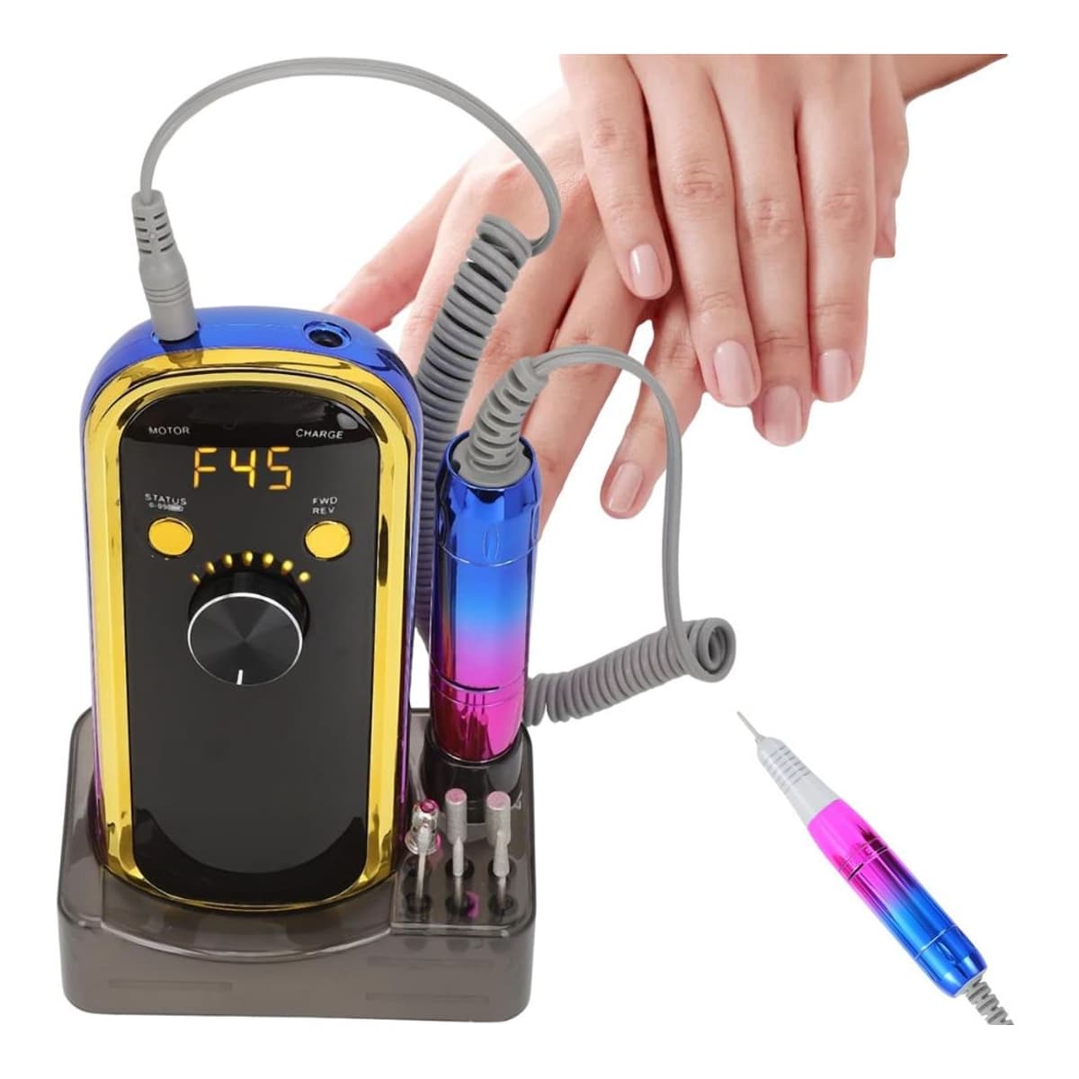 Manikyrfräs, trådlös, 36W med 6 borrar