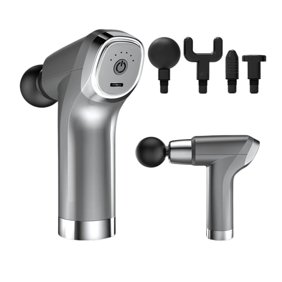 Massagepistol med 4 munstycken, 6 intensiteter