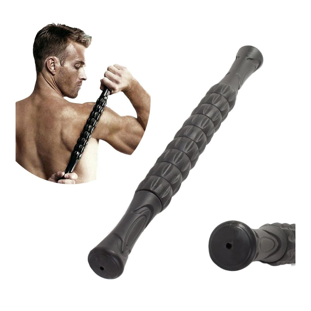 Massagerulle med 9 roterande rullar, 42 cm