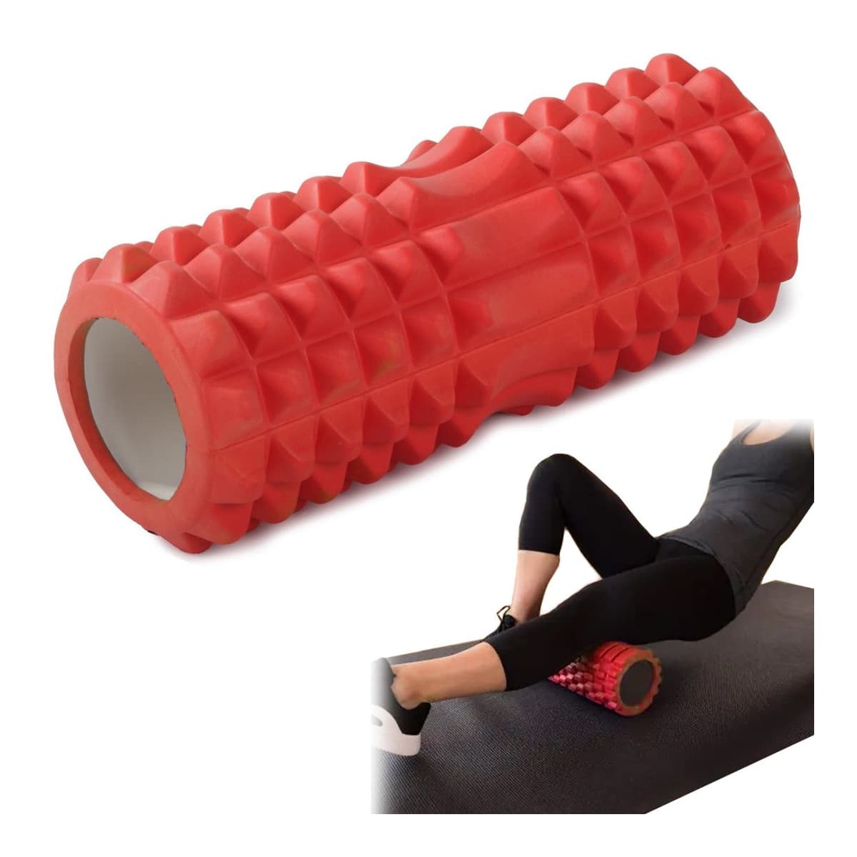 Massagerulle EVA-foam, 32 cm, röd