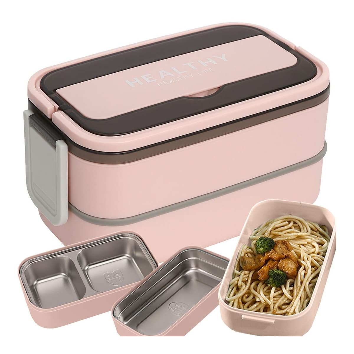 Matlåda 2-våning 1400ml med bestick