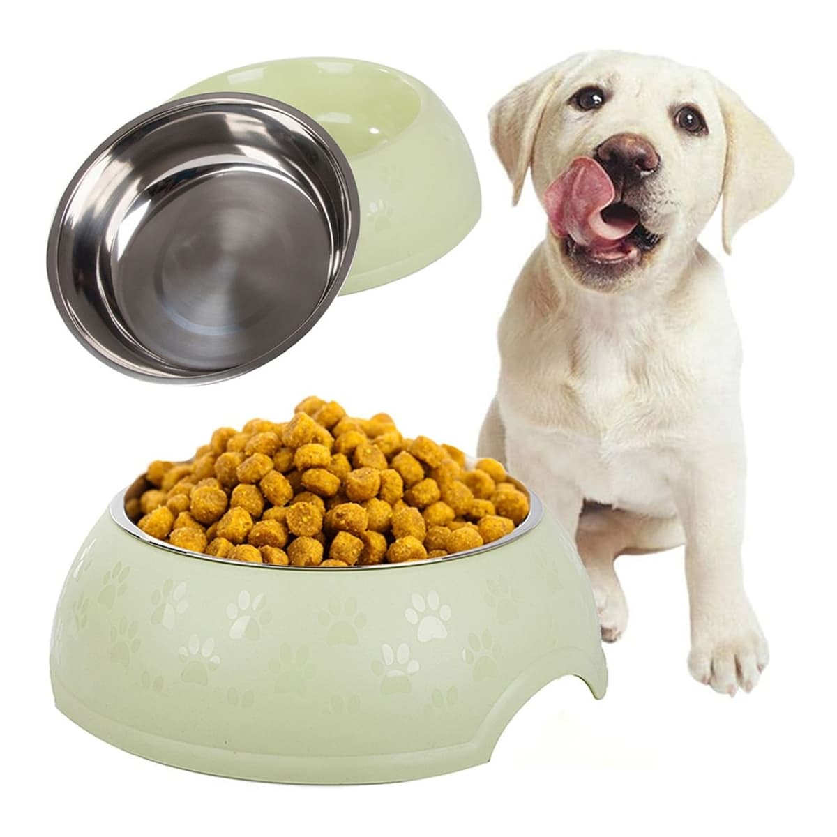 Matskål för hund/katt, 1200 ml, rostfritt stål