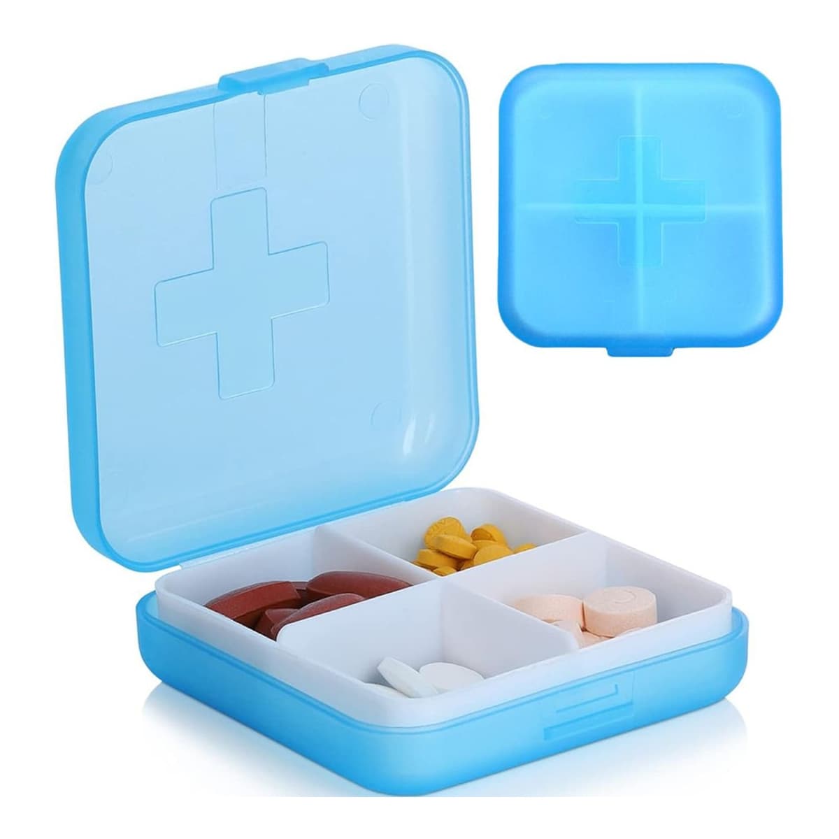 Medicindosa, 4 fack, 6,5 x 6,5 cm