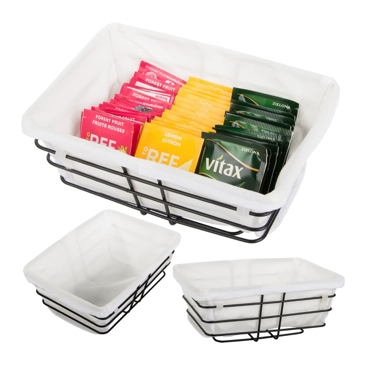 Metallkorg med foder, 24 x 17 x 10 cm