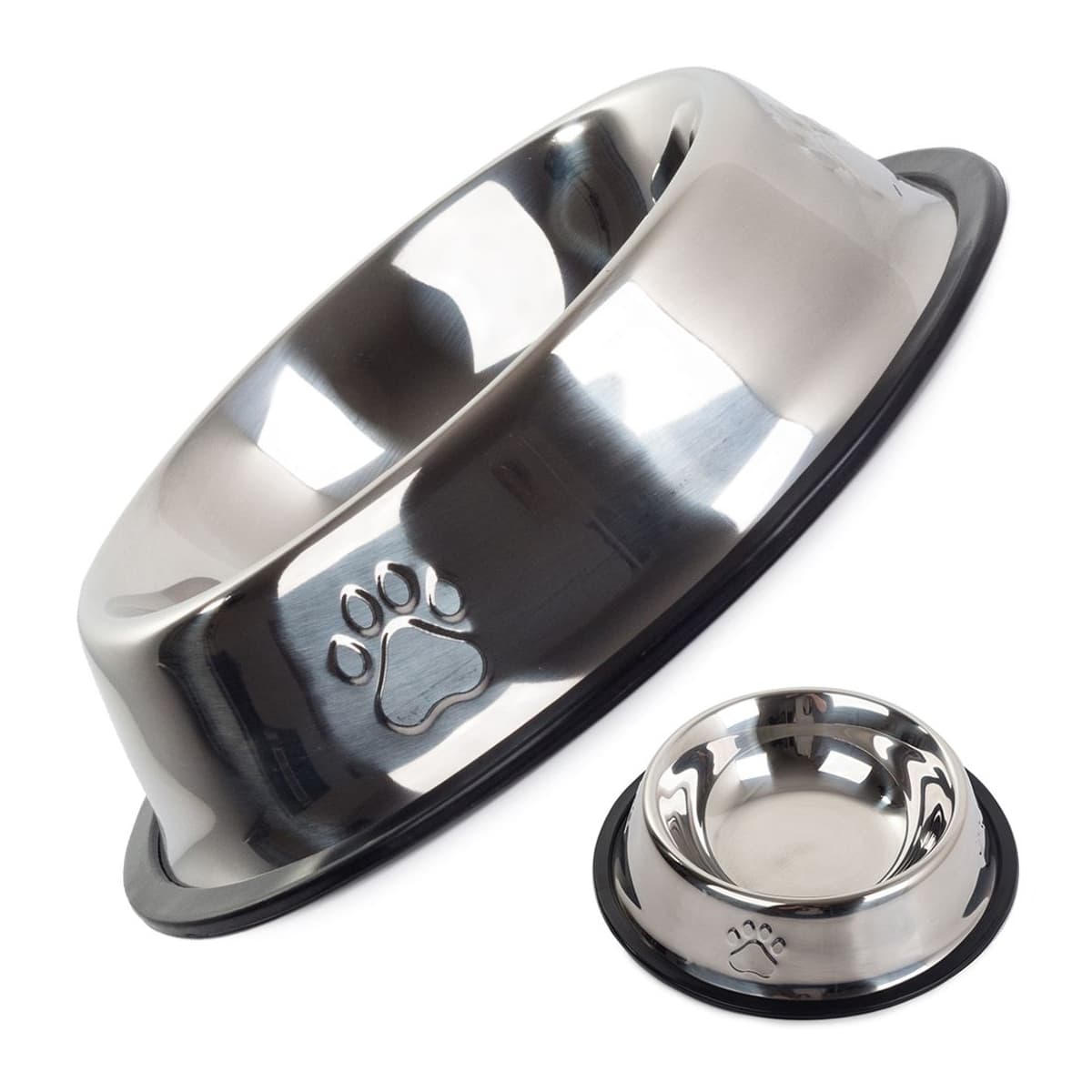 Metallskål för husdjur, 1,3 l, halkskydd