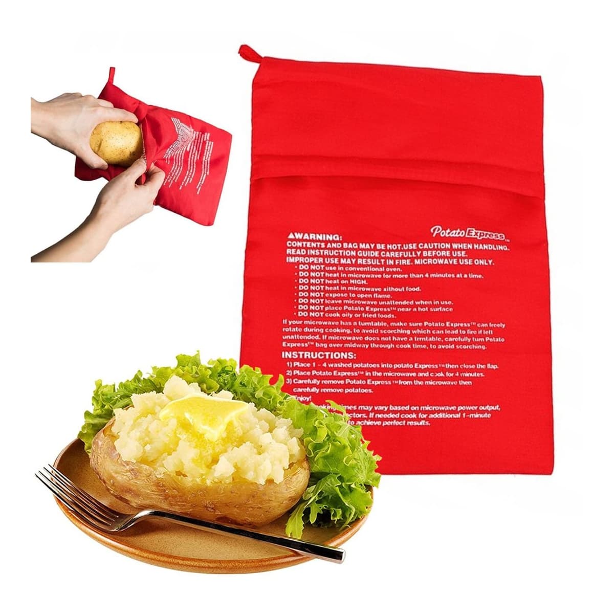 Mikrovågspåse för potatis, 26 x 19 cm