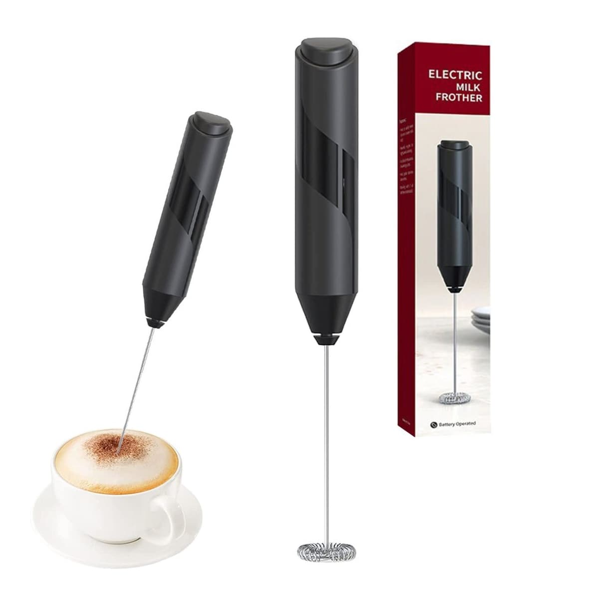 Mjölkskummare, batteridrift, 21,8 cm