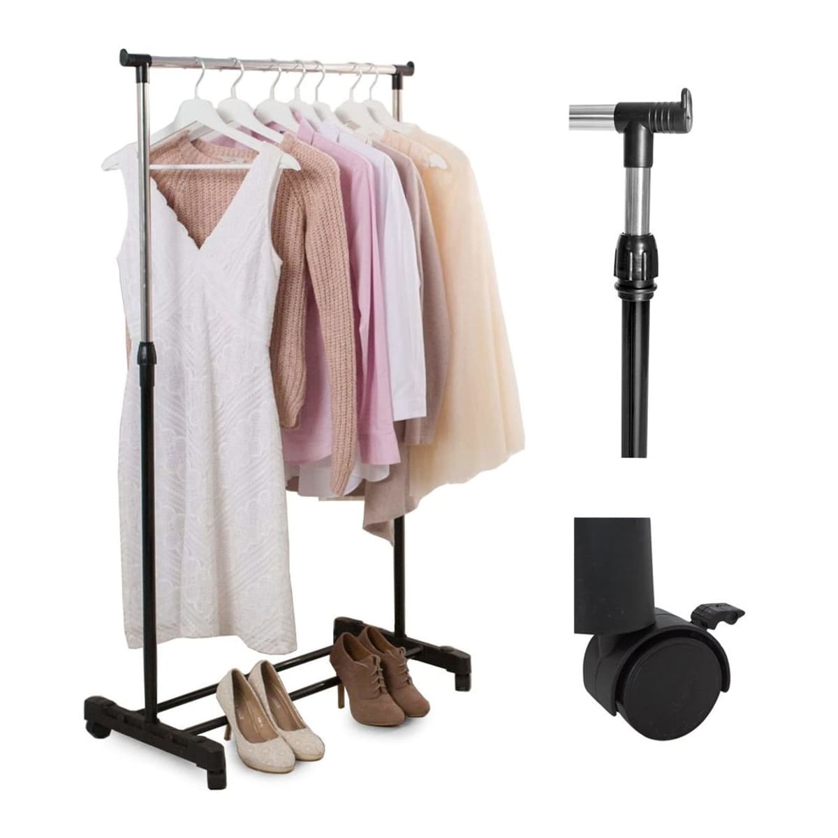 Mobil klädställning, justerbar 93-160 cm