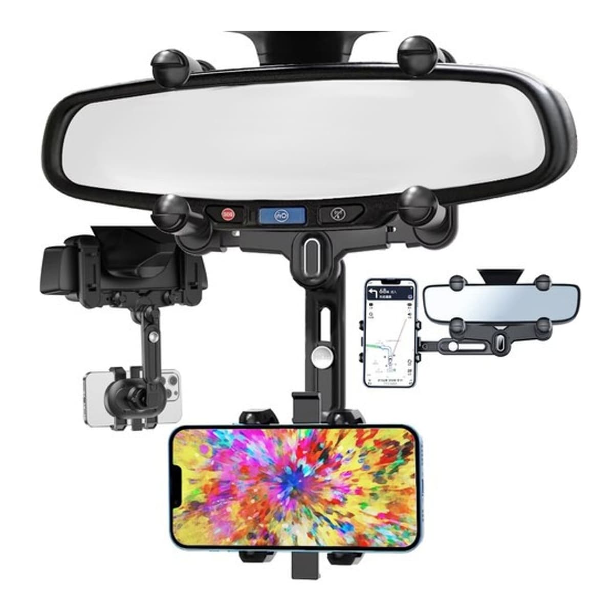 Mobilhållare för backspegel, 360° rotation