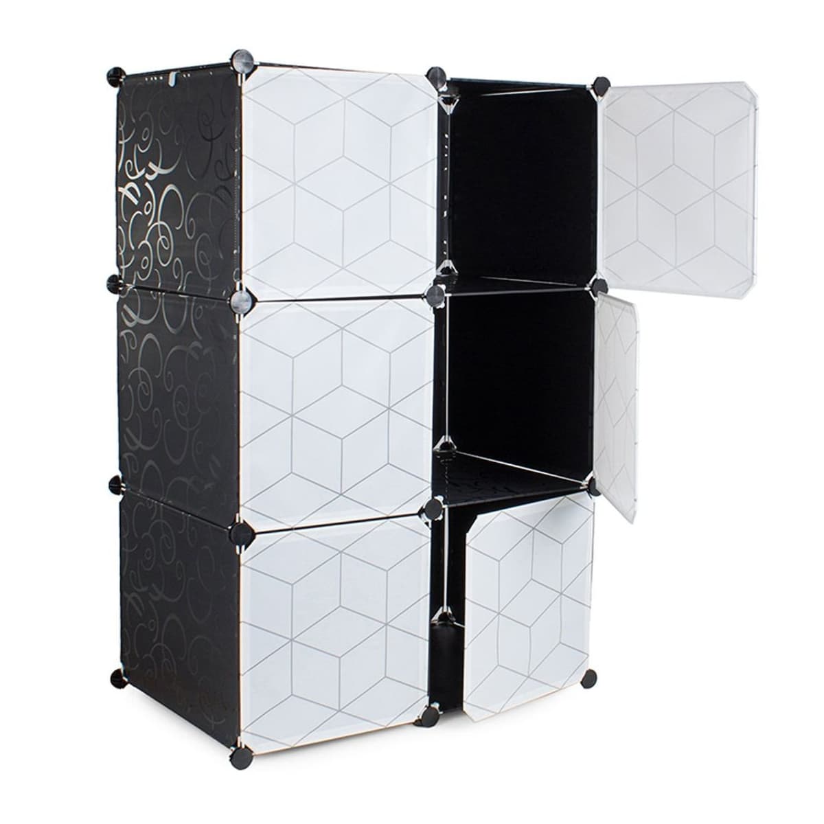 Modulgarderob, 6 sektioner, 110x73x47 cm