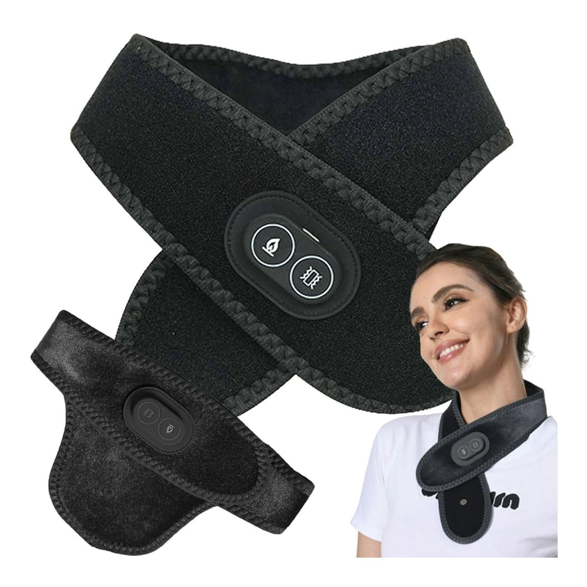 Nackmassager med värme och USB, 3 lägen