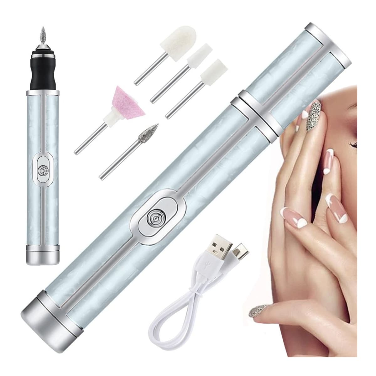 Nagelfil, elektrisk med USB-laddning