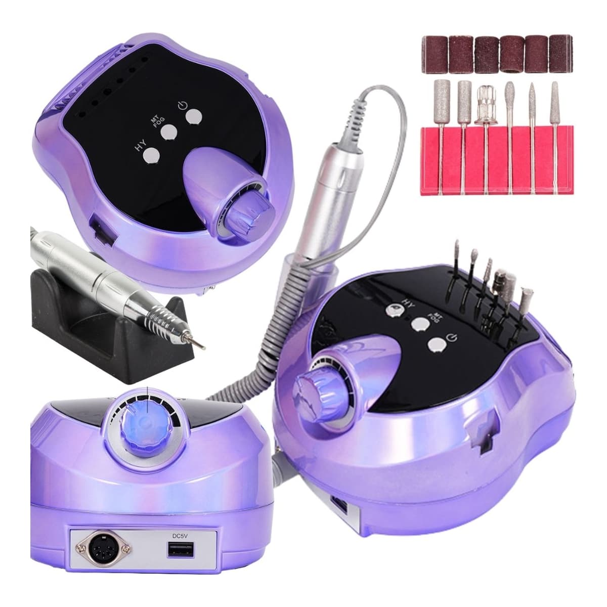 Nagelfräs 80W med 6 borrar och fotpedal