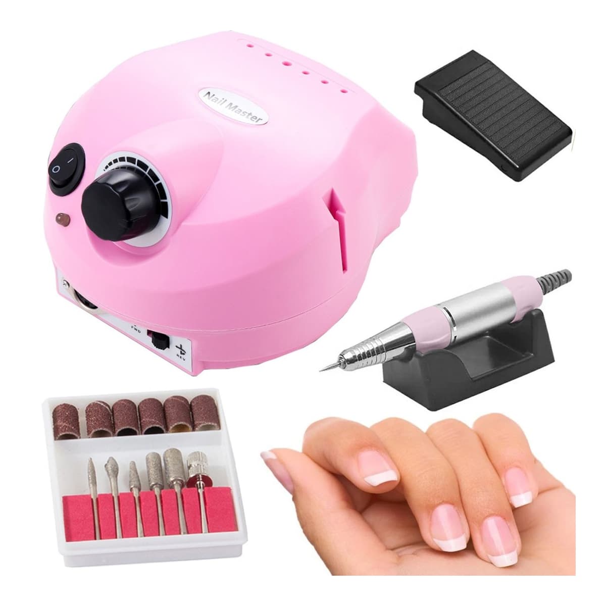 Nagelfräs 65W för manikyr/pedikyr med 12 tillbehör