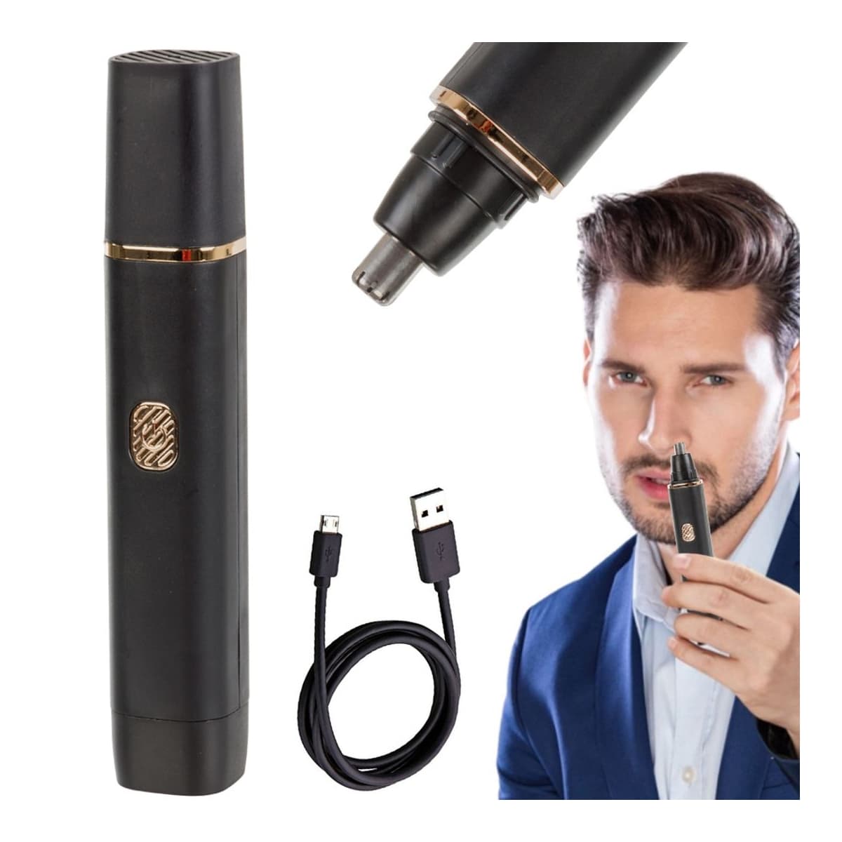 Näs- och öronhårstrimmer, uppladdningsbar, 14 cm