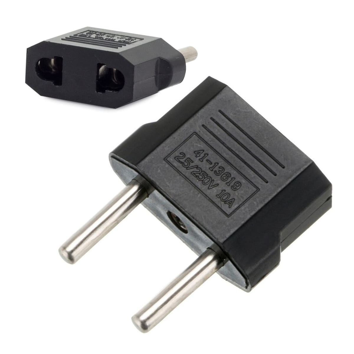 Nätadapter från platt till rund kontakt, 250V