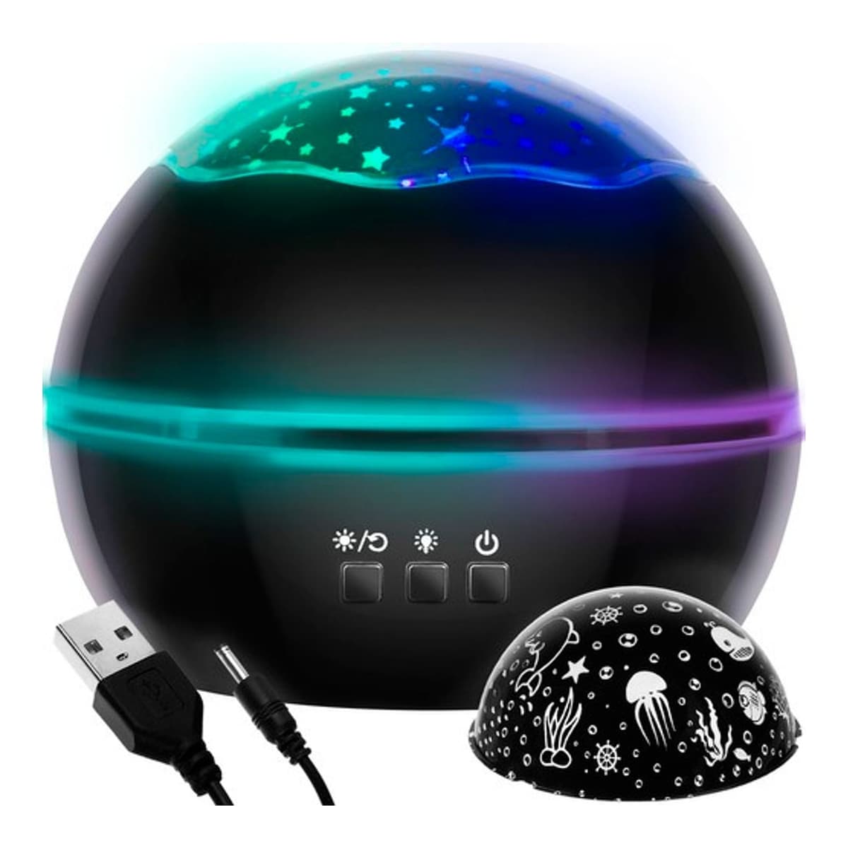 Nattlampa med stjärnprojektor, 2 filter