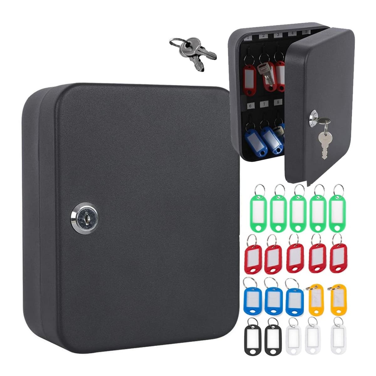 Nyckelskåp i metall för 20 nycklar med lås