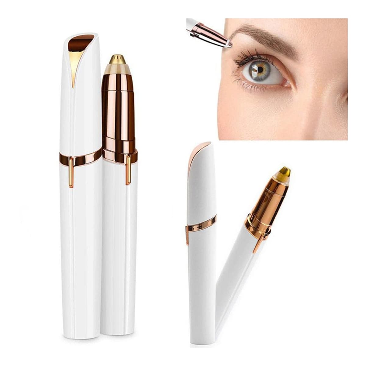 Ögonbrynsepilator med LED-ljus, 13 cm