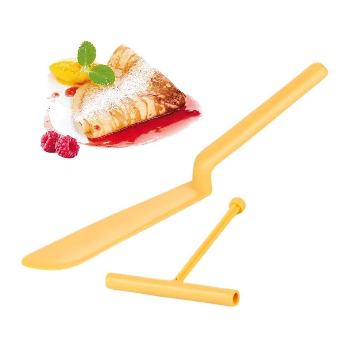 Pannkaksspatel med utfällbar rulle, nylon