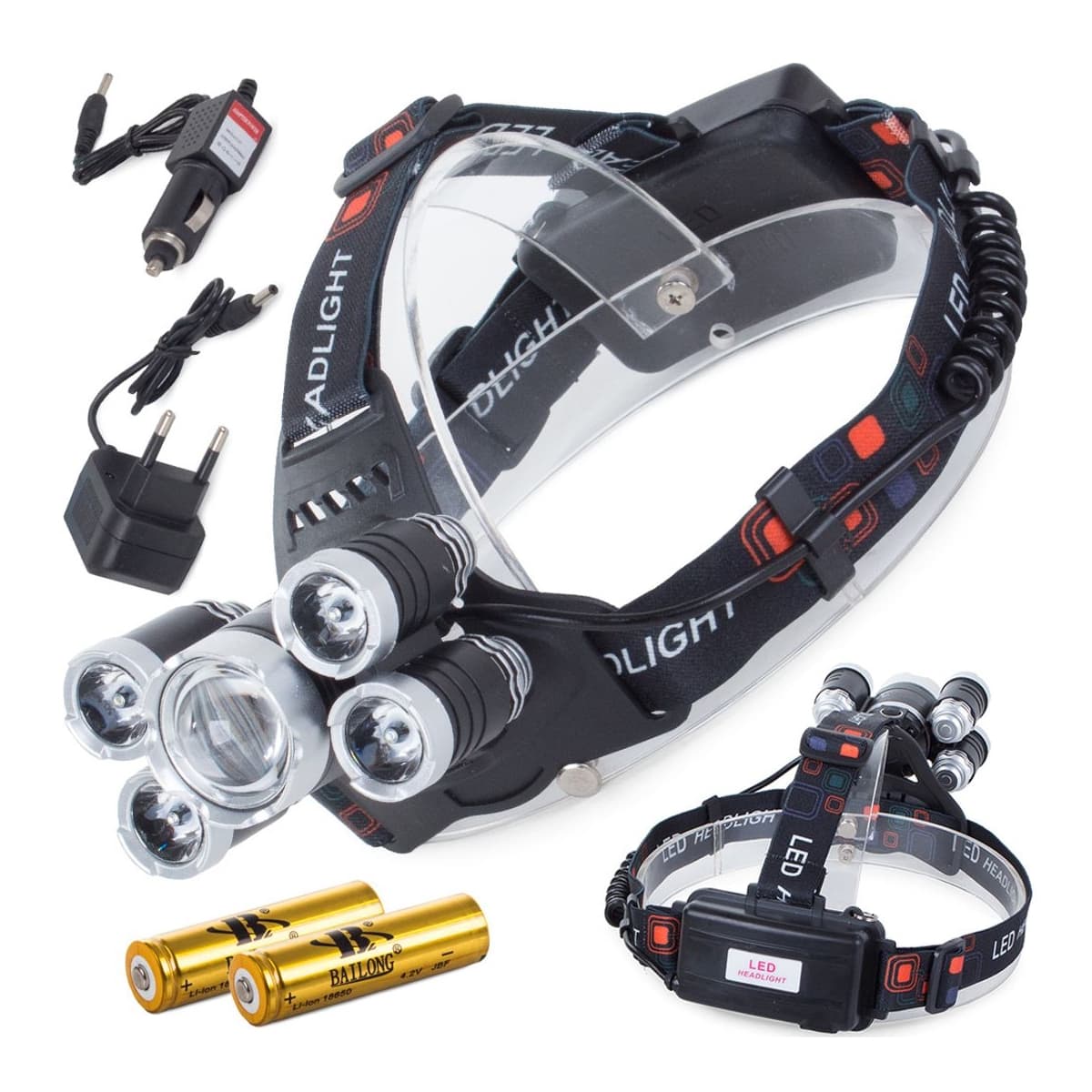 Pannlampa LED CREE, 5 dioder, zoom