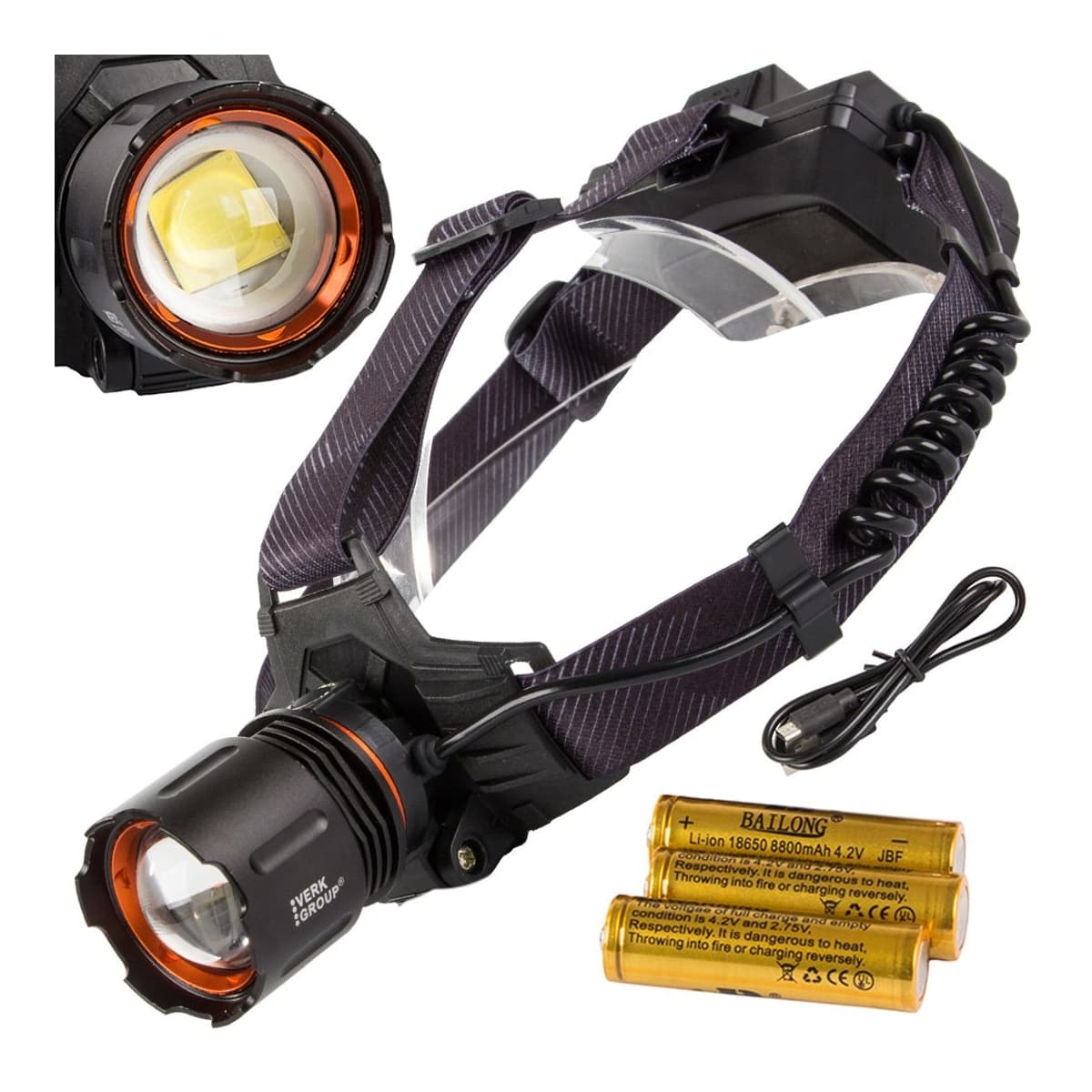 Pannlampa LED CREE XHP160 med powerbank