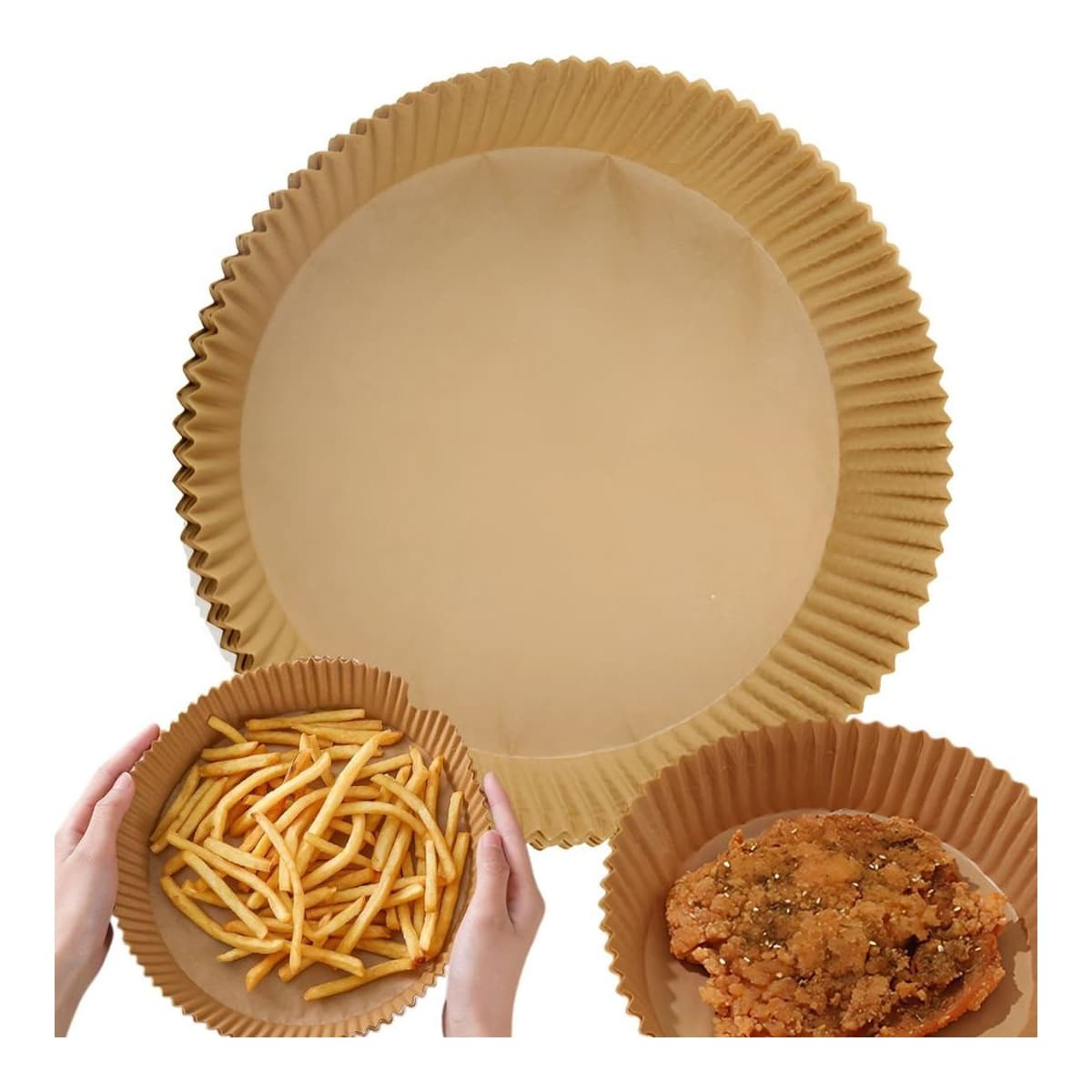 Pappersinsats för airfryer, rund, 16 cm, 50-pack