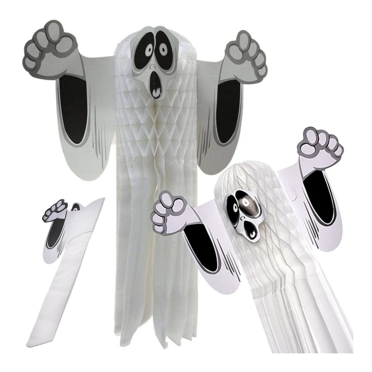 Pappersspöke, 36 cm, hopfällbar Halloween-dekoration