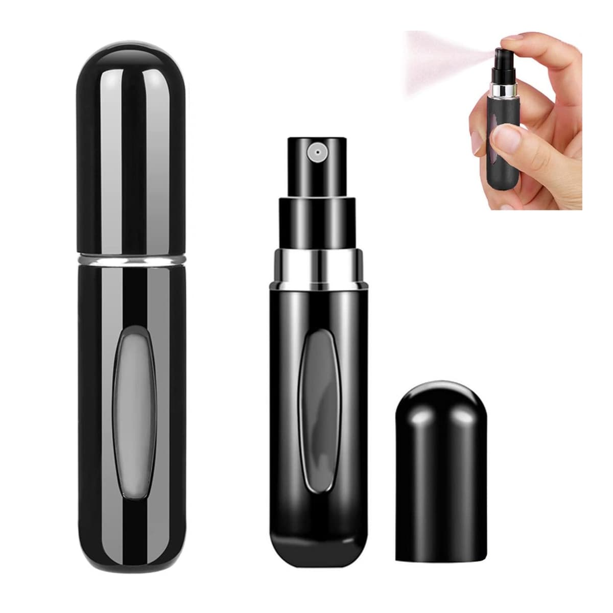 Parfymatomizer för resa, 5 ml, aluminium