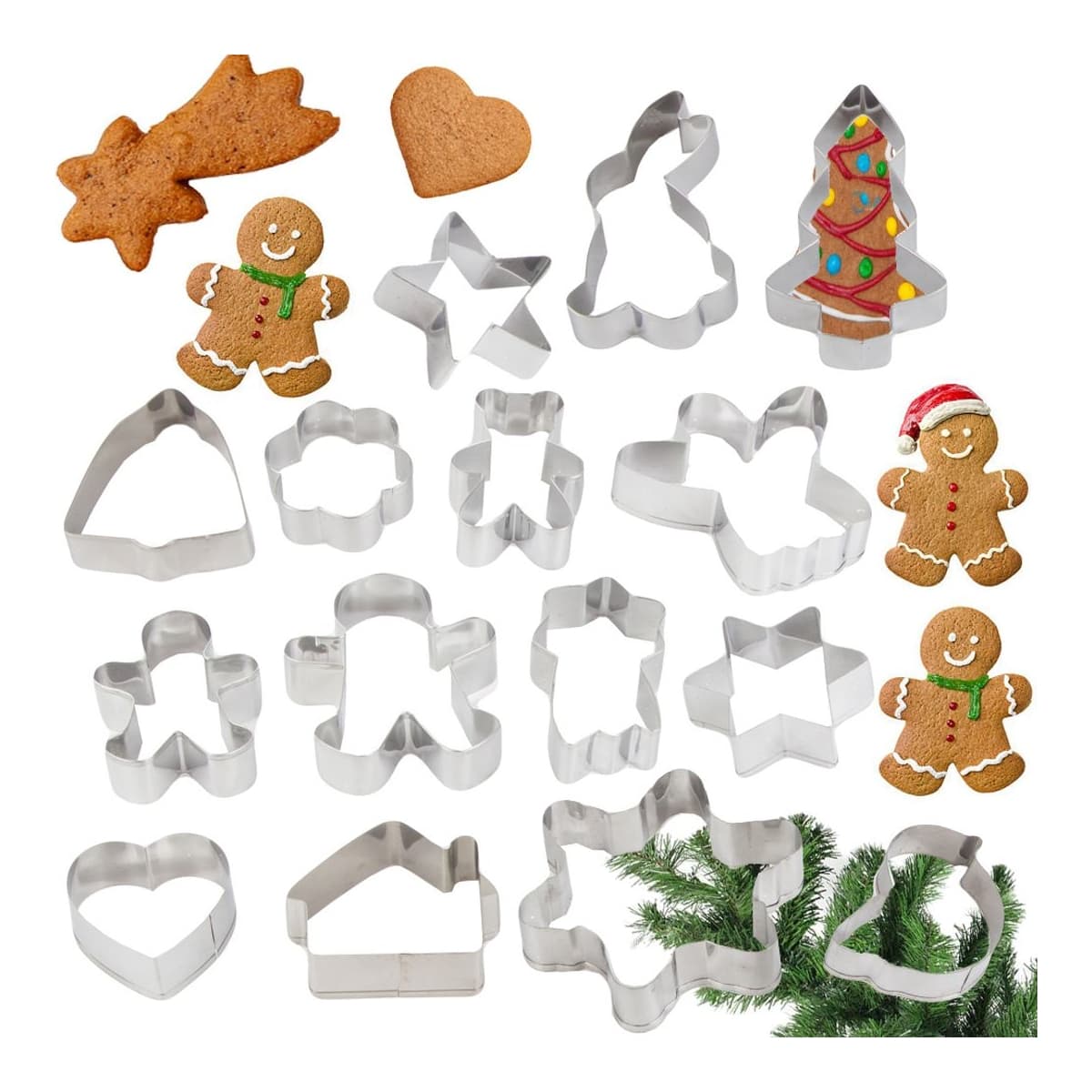 Pepparkaksformar jul, 15 st, 5,5-9 cm