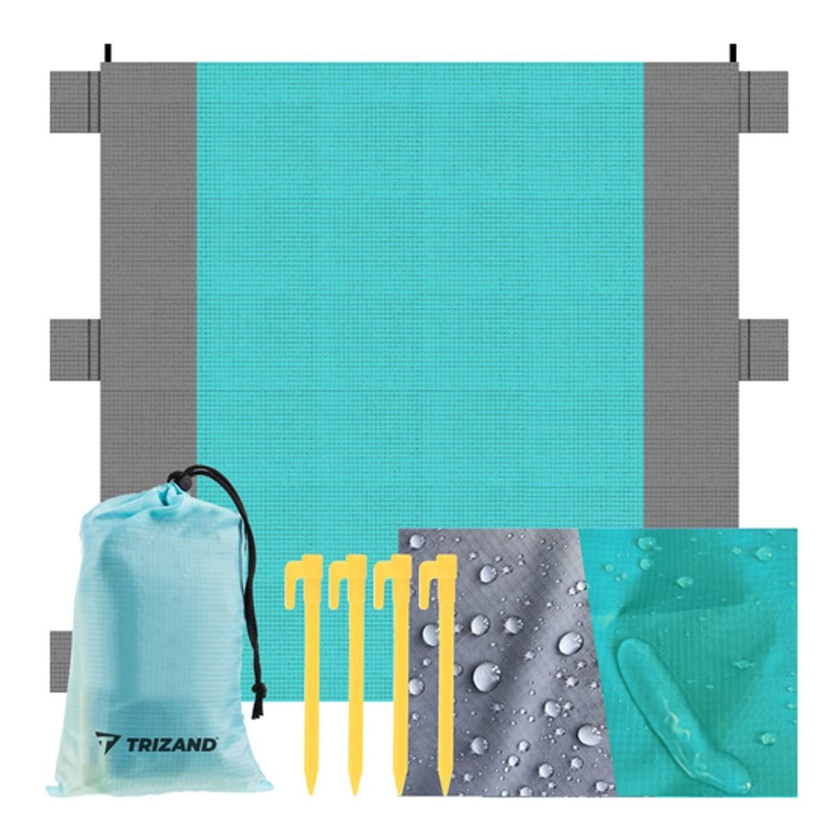 Picknickfilt vattentät 208x208 cm med fickor