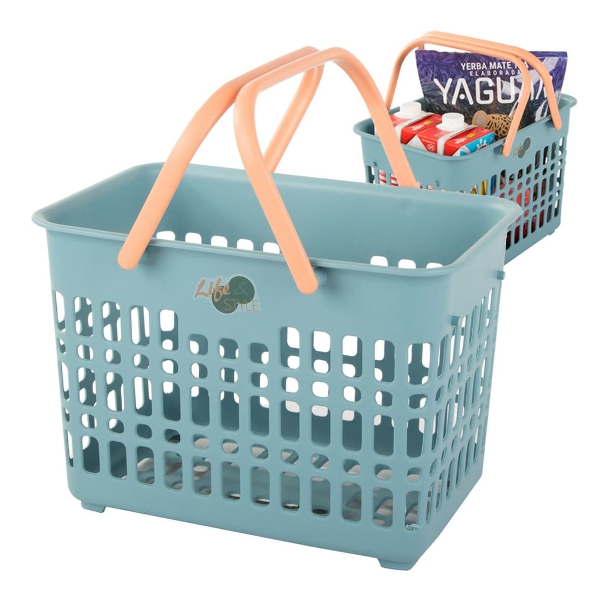 Plastbärare med vikbara handtag, 29x19 cm