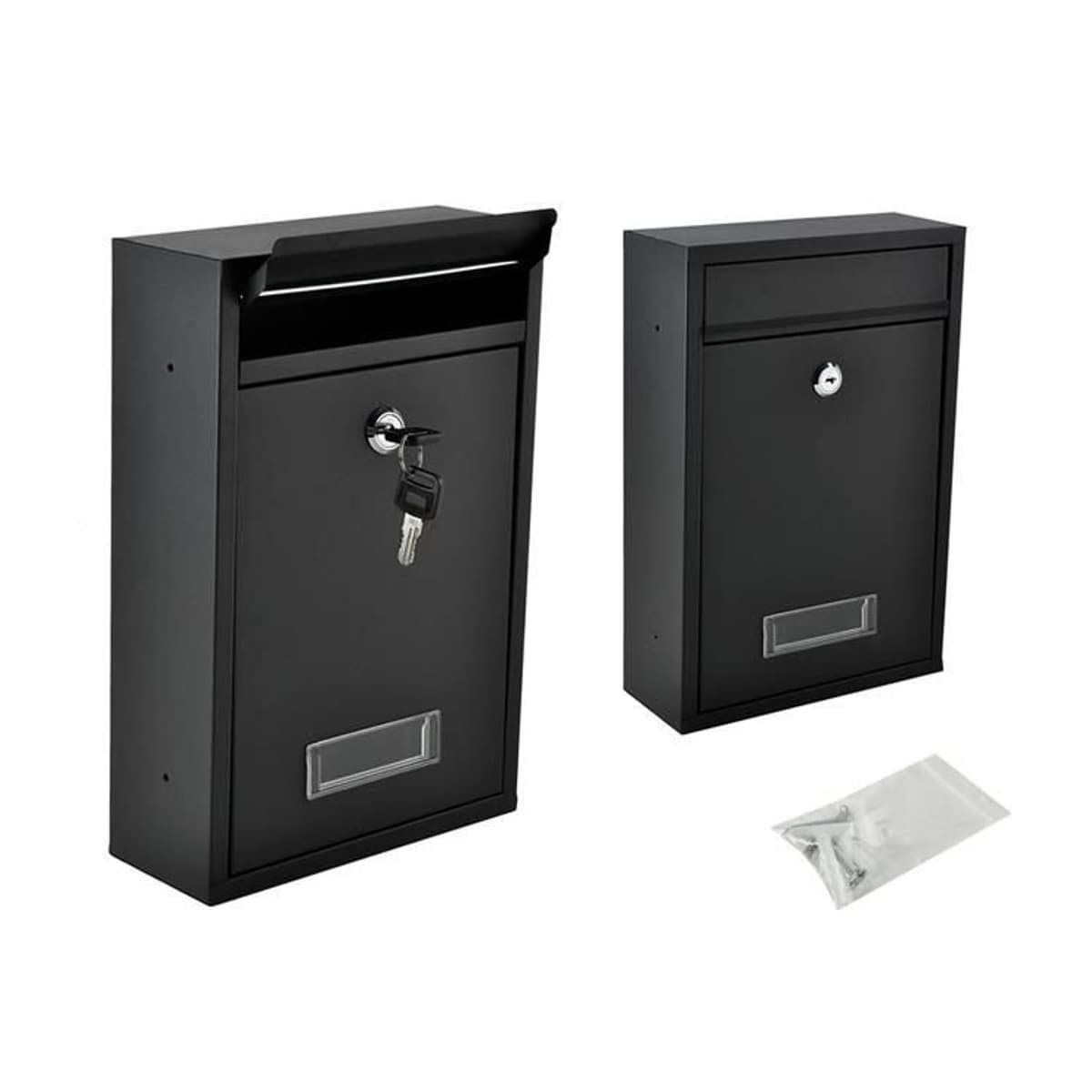 Postlåda med adressfönster, svart, 32 cm