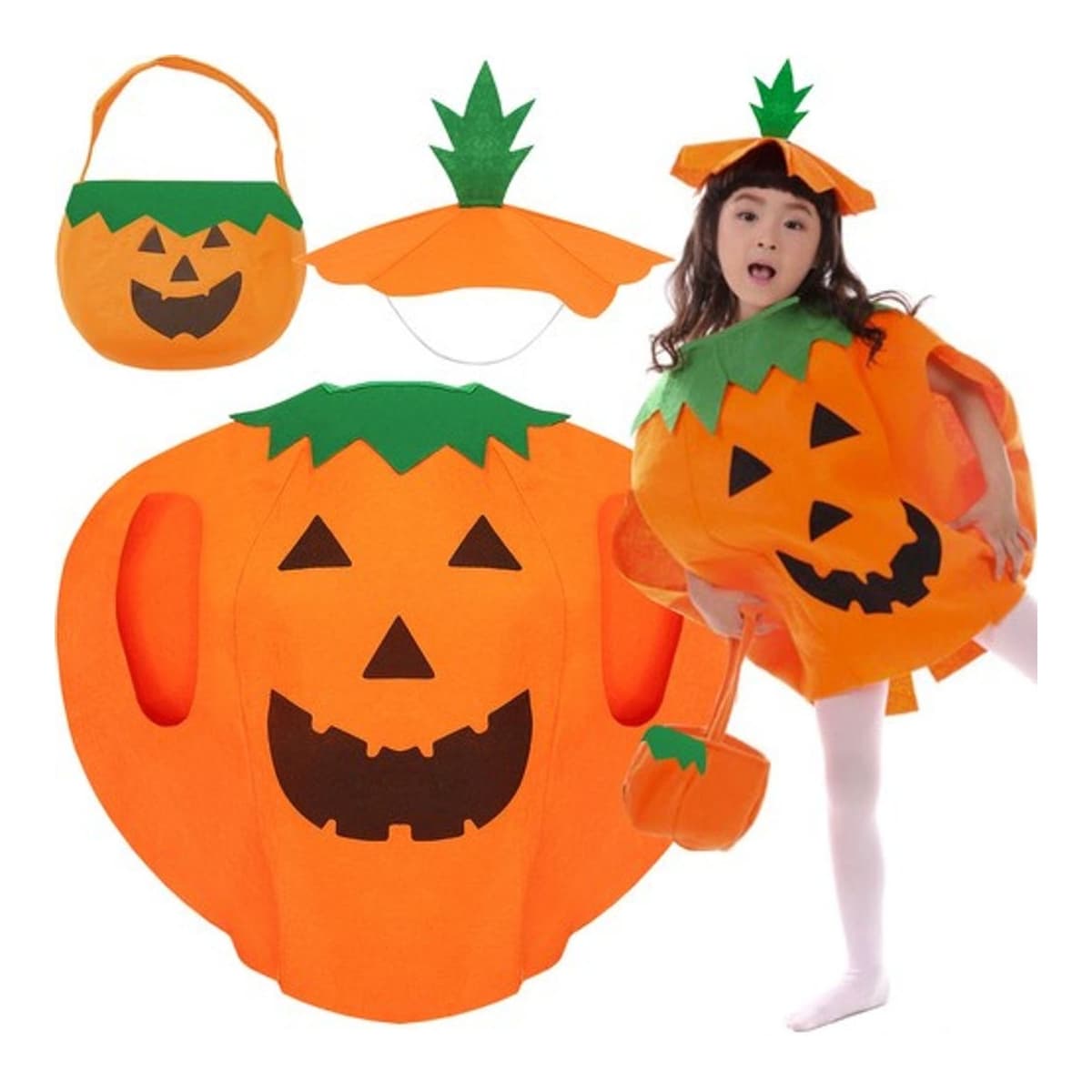 Pumpkindräkt, 3 delar, barn