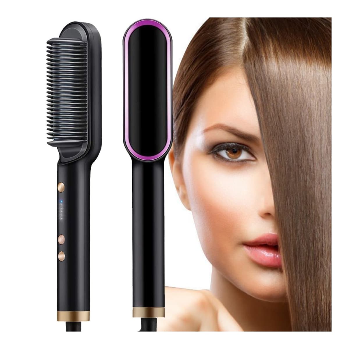 Rätborste för hår med temperaturkontroll, 35W