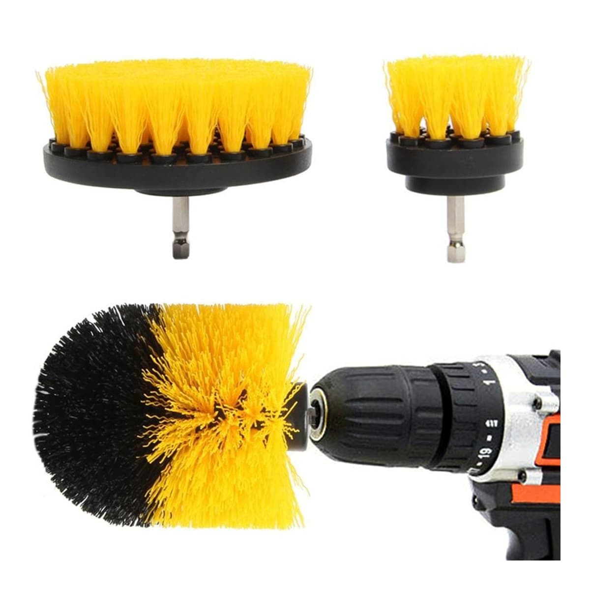 Rengöringsborstar för drill, 3 st