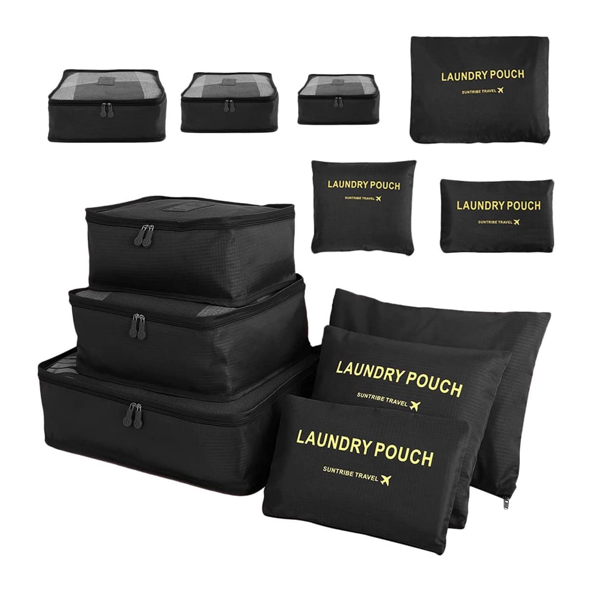 Reseorganiserare, 6 st, svarta packkuber