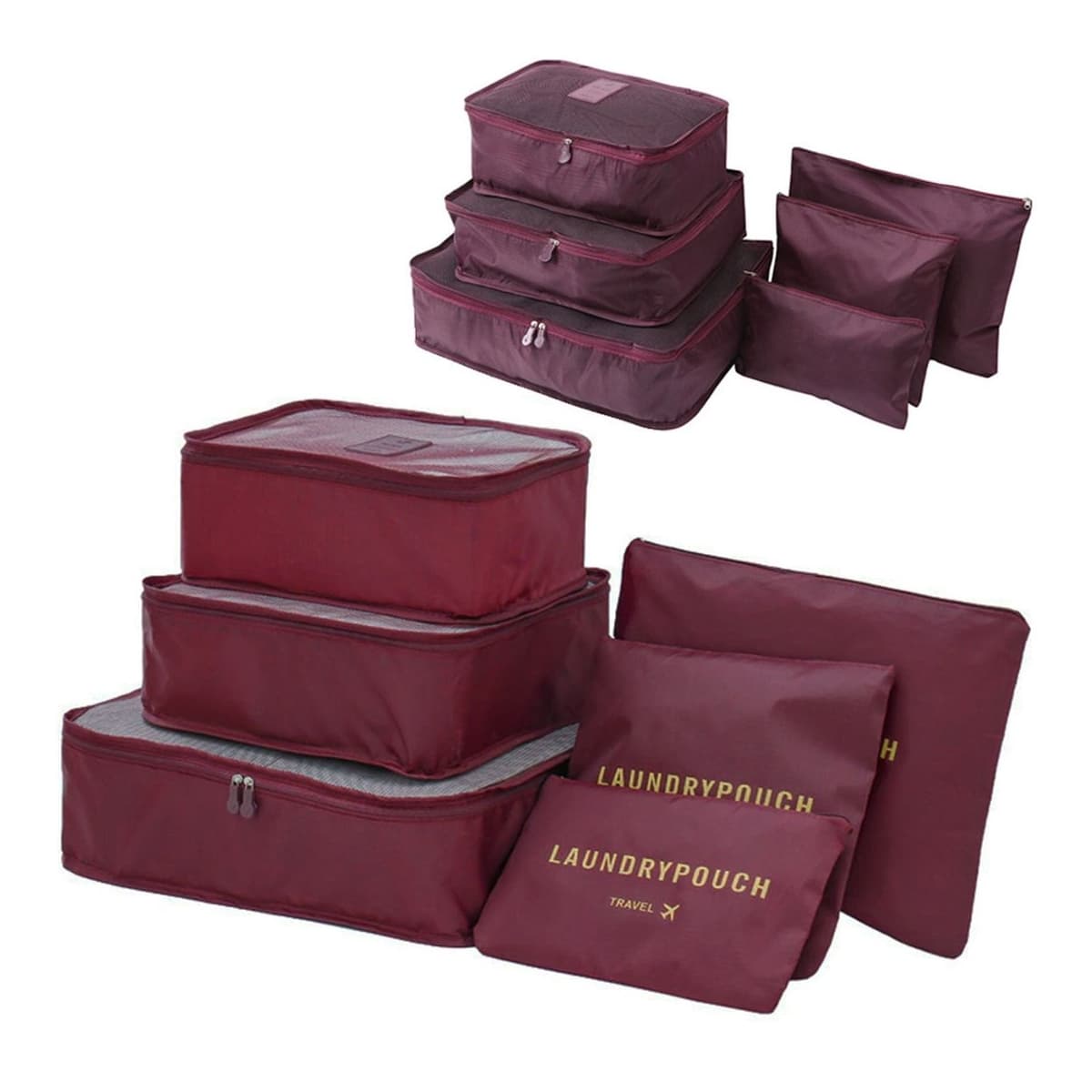 Resepåsar för packning, 6-pack, bordeaux