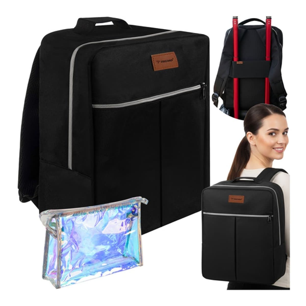 Resryggsäck handbagage 17L med necessär 38x24x18cm