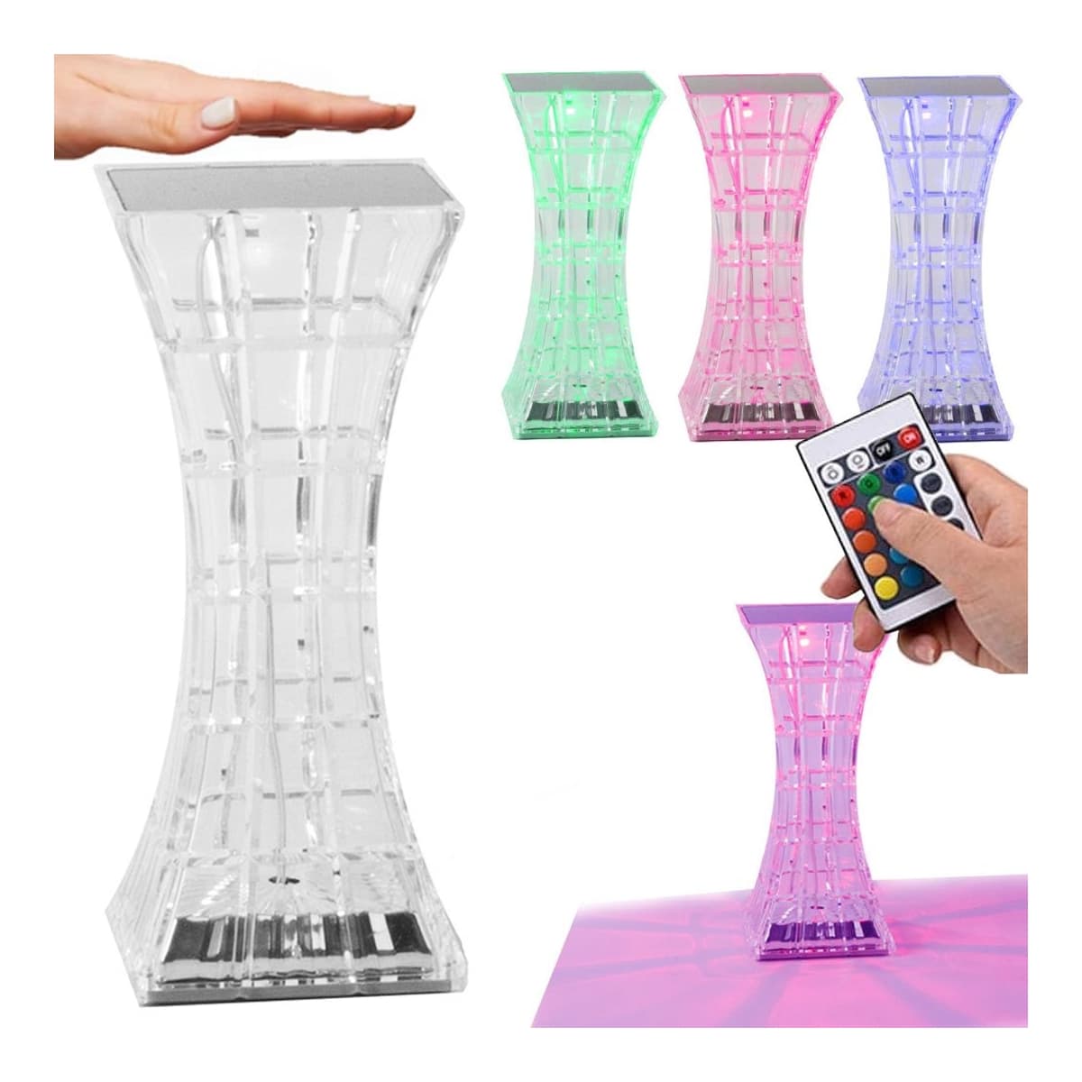 RGB-kristalllampa med fjärrkontroll, 18 cm