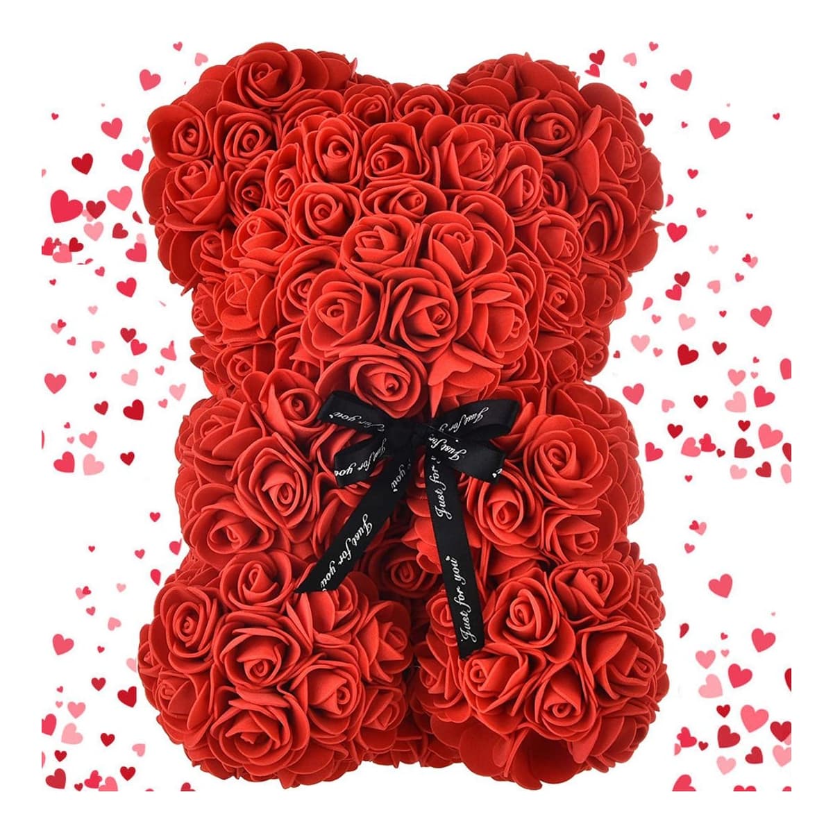 Rosnalle av skumrosor, 24 cm, röd