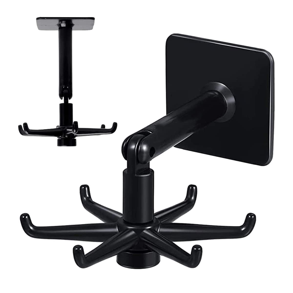 Roterande väggkrok, 6 armar, självhäftande