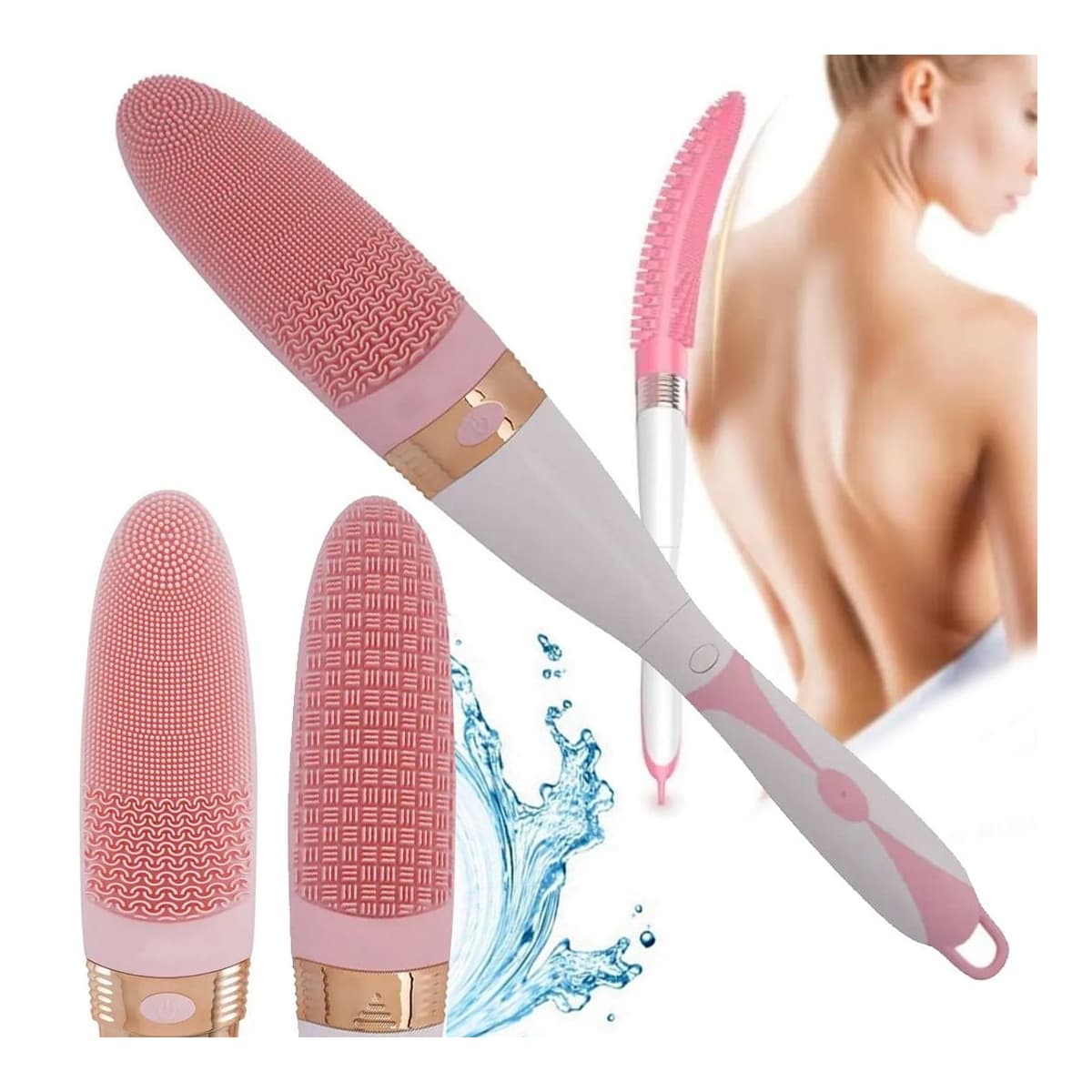 Ryggborste med vibration, silikon, 44 cm