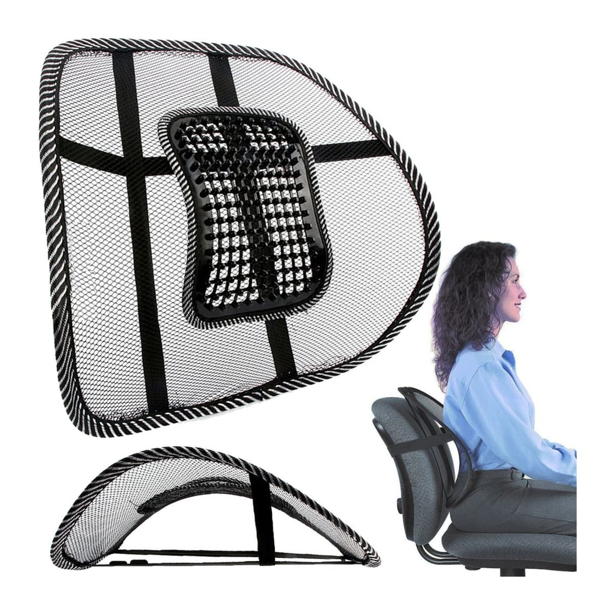 Ryggstöd med massage, 38,5 x 37,5 cm