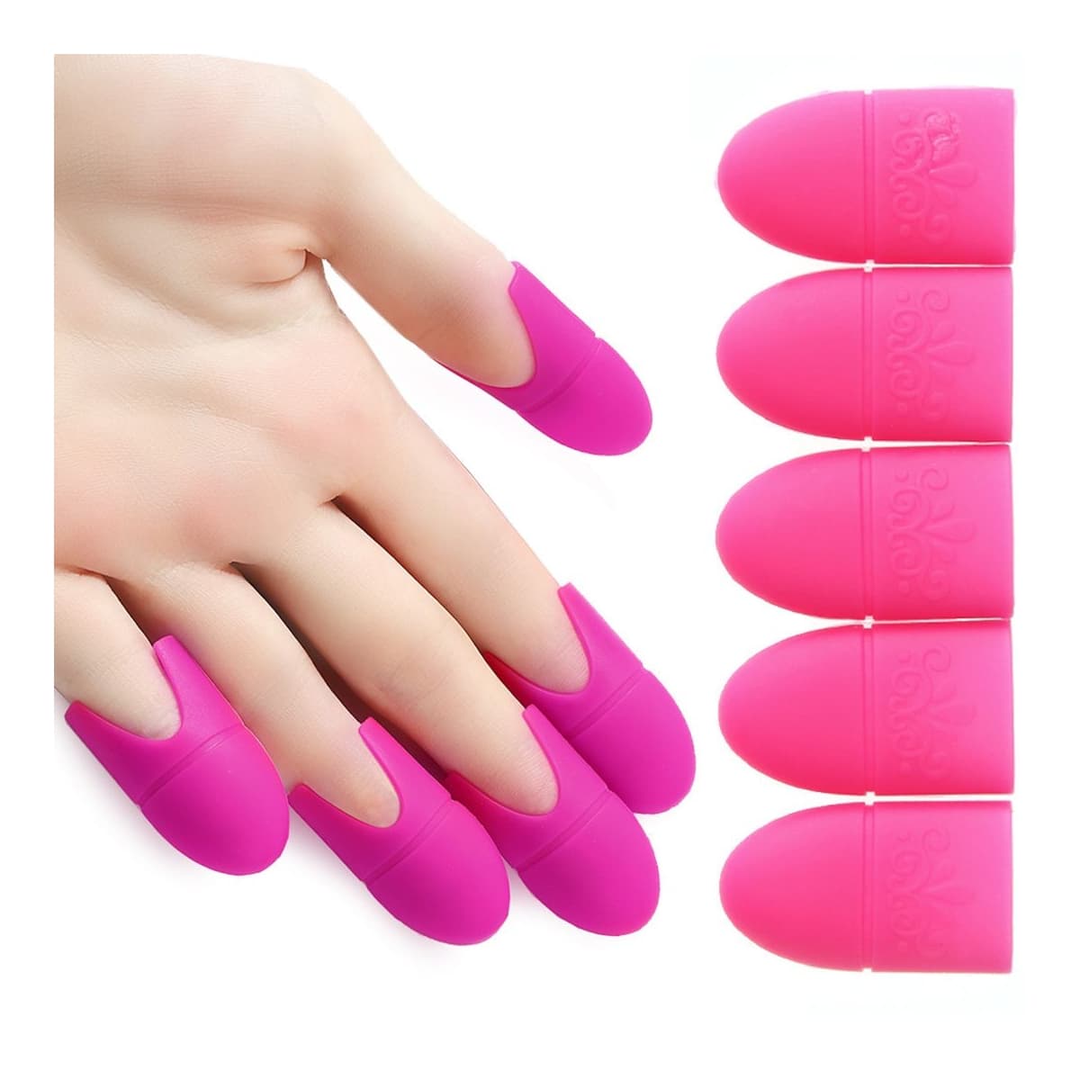 Silikon fingerkåpor för nagellackborttagning, 5 st