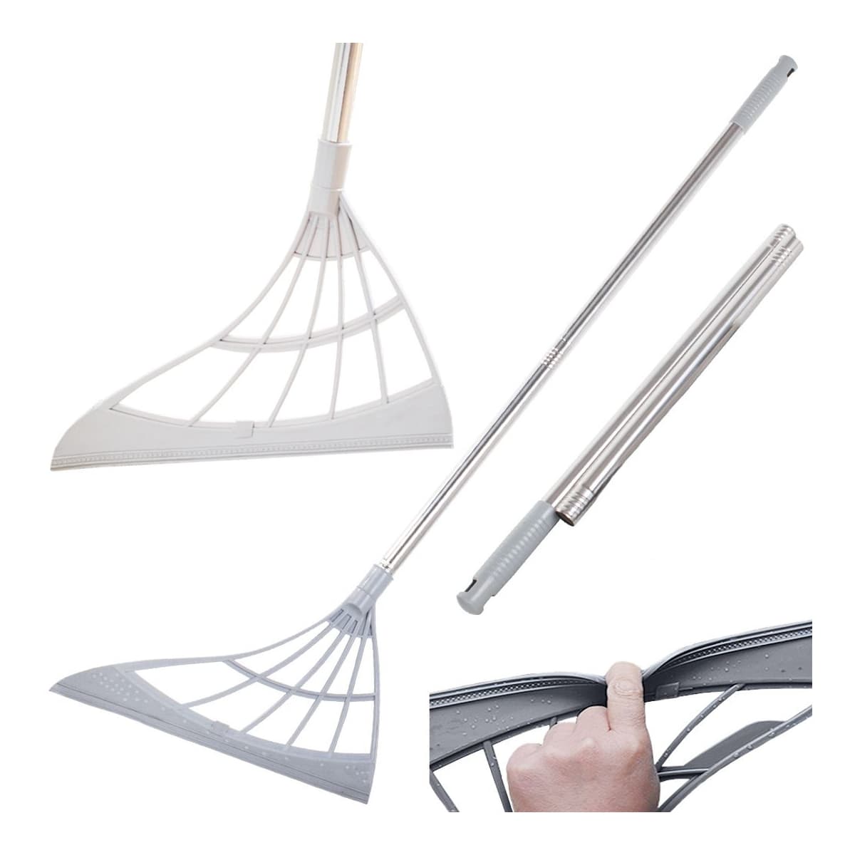 Silikonborste med teleskoprör, 95 cm