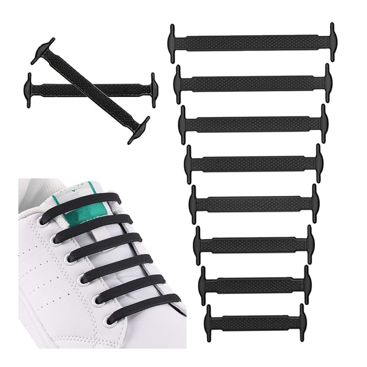 Silikonhätta för skor utan knytning, 16 delar