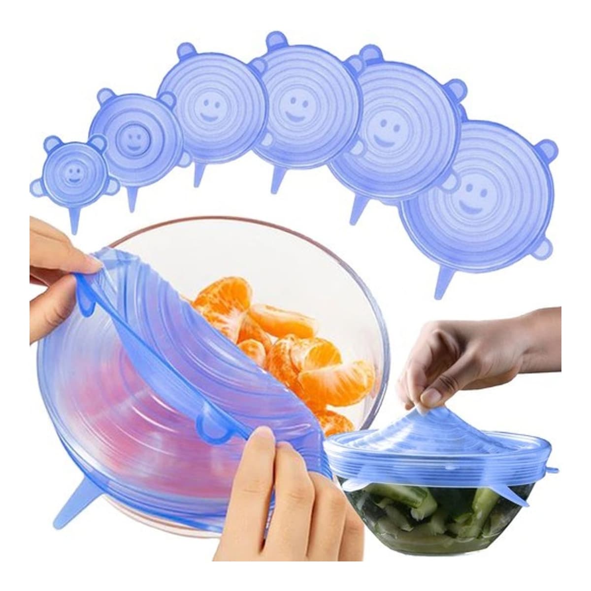 Silikonlock, set med 6 st, 6-19 cm