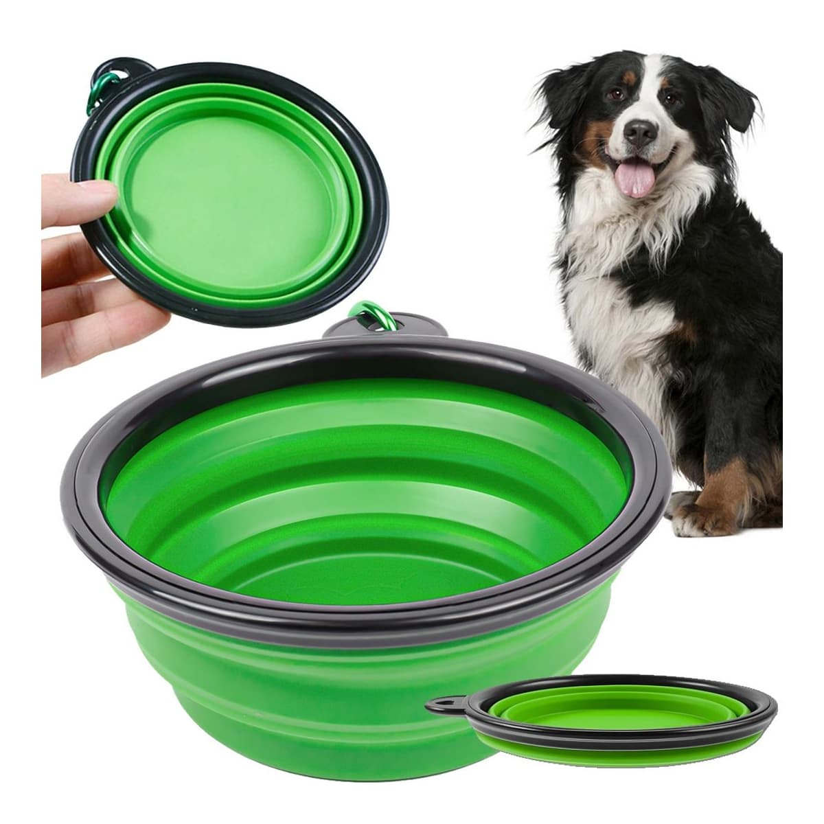 Silikonskål för hund, hopfällbar, 400 ml